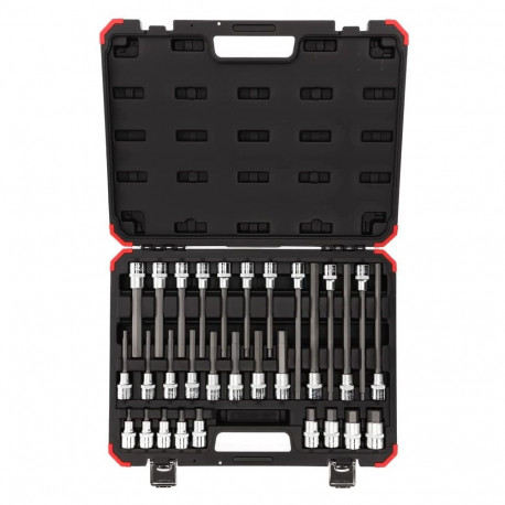 Red Schraubendreher-Steckschlüssel-Einsatz-Satz, 1/2" (schwarz/rot, 30-teilig, Innen-Sechskant, im K