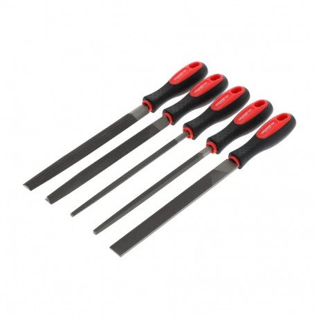 red Feilensatz, 5-teilig (rot/schwarz)