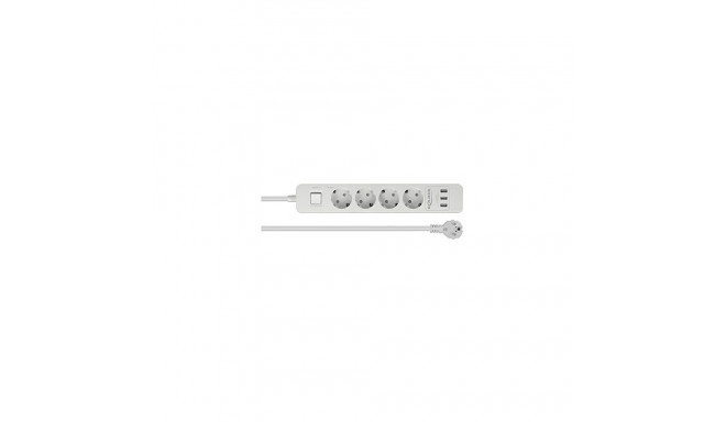 DeLock socket strip 4-way USB white