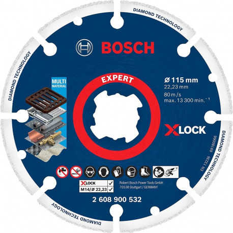 X-LOCK diamantlõikeketas EXPERT metallile mõeldud Ø115mm (ava 22,23mm)