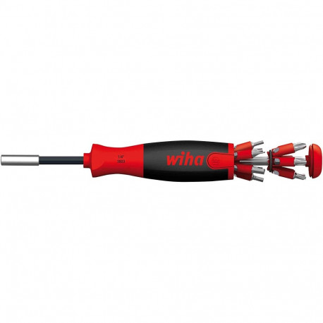 Schraubendreher mit Bit Magazin LiftUp 25, 1/4" (schwarz/rot, 13-teilig, magnetisch)