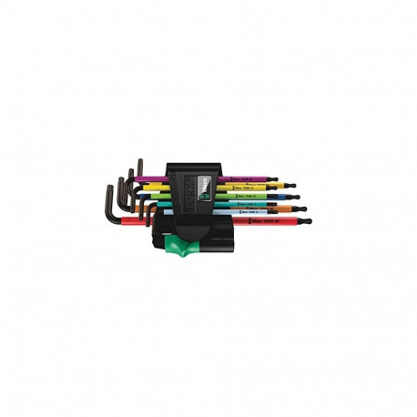 967/9 TX BO Multicolour 1 Winkelschlüsselsatz, 9-teilig (mit Halteclip, BlackLaser-Oberfläche)