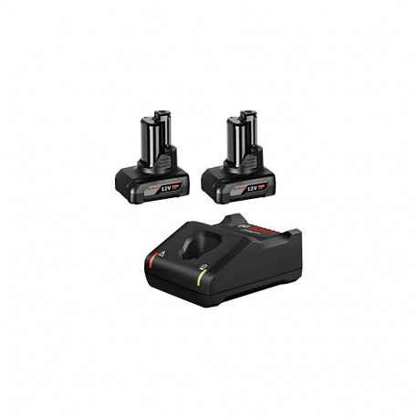 PRO Starter-Set 12V (2x GBA 12V 6.0Ah + GAL 12V-40 Professional) (schwarz, 2x Akku + Ladegerät)