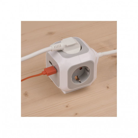 Brennenstuhl 4-way socket cube + USB
