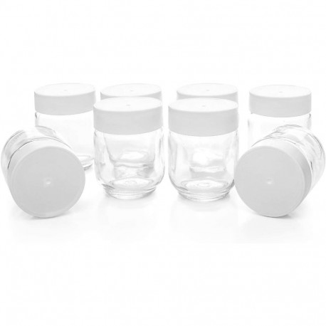Rommelsbacher yoghurt maker replacement glass set JG 8, glass (transparent / white, 8 pieces)