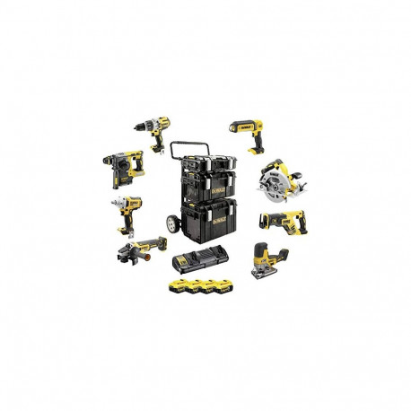 DeWalt battery pack Kombo DCK856P4, 18 Volt, Hammer (yellow / black, 8 Cordless, 4x Li-ion battery p