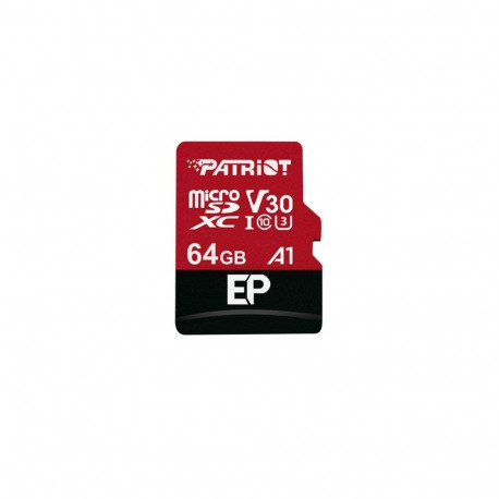 EP microSDXC mälukaart 64GB UHS-I U3, Class 10, V30, A1, must/punane