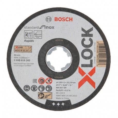 Bosch X-LOCK separation 125x1,0 h f INOX - 2608619262 straight