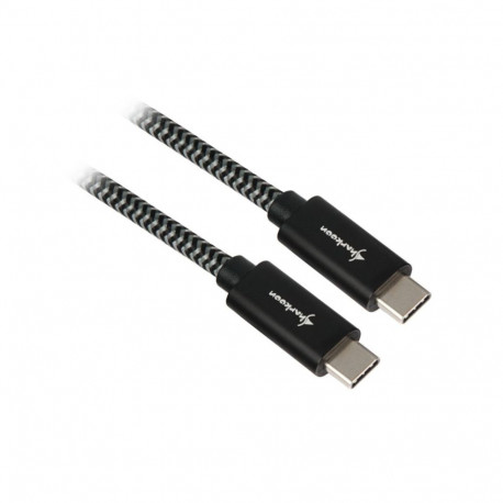 USB 3.2 Gen 2 kaabel USB-C pistik > USB-C pistik 0,5Meter punutud, must/hall