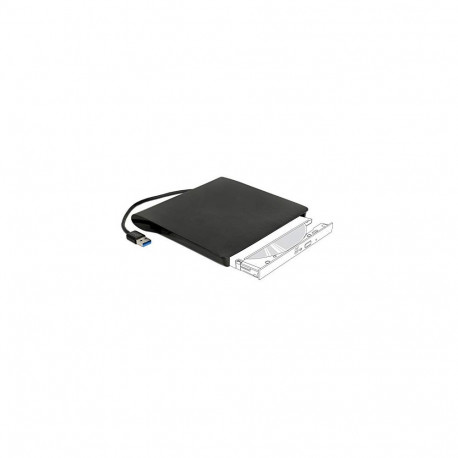 DeLOCK External enclosure for 5.25? Ultra Slim SATA drives 9.5mm to USB Type-A male, drive enclosure