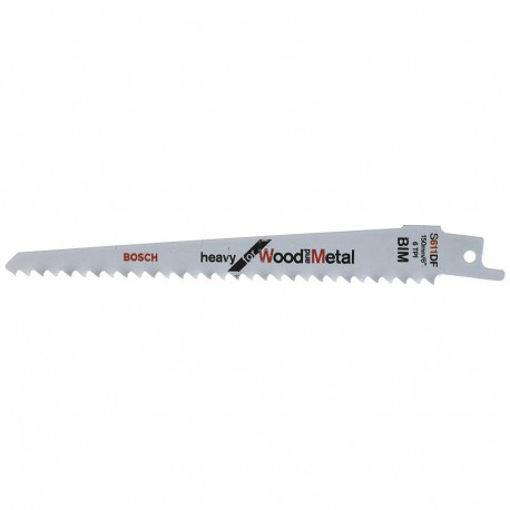 Bosch Saber Saw Blade S 611 DF Heavy for Wood and Metal, 100 pieces