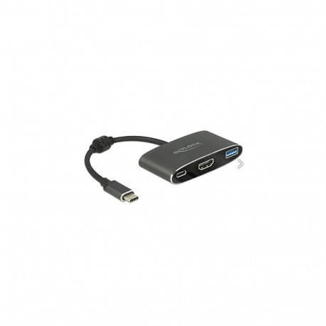 DeLOCK C St>HDMI blue +USB A +USB C PD