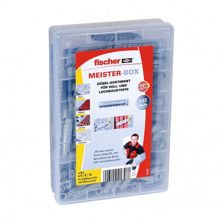 Meister-Box mit Dübel SX (hellgrau, 132-teilig)