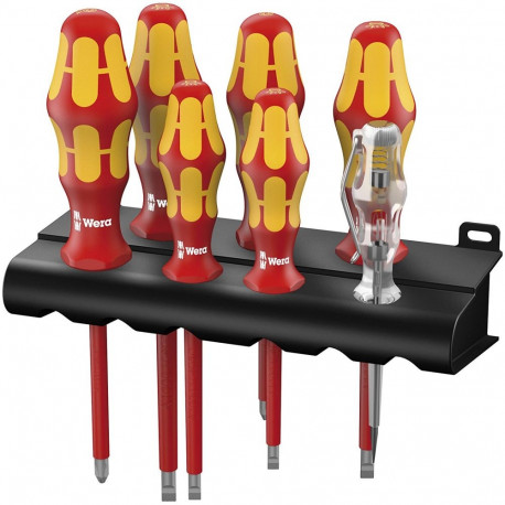 kruvikeerajate komplekt Kraftform Plus 160i/165i/7 Lasertipiga pingetester, punane/kollane