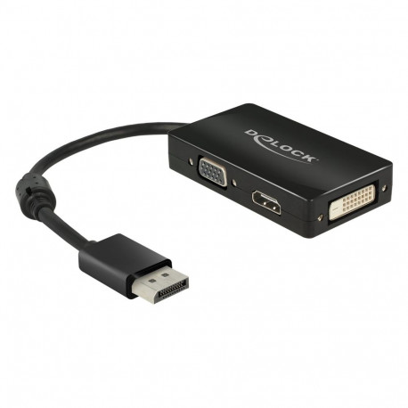 Adapter Displayport > VGA/HDMI/DVI-D (schwarz, 16 cm)