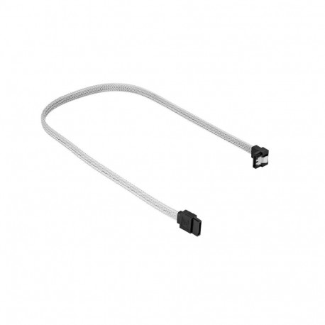 Sata III kaabel 90° ümbrisega, valge, 60cm