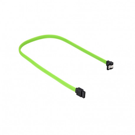 Sata III Kabel 90° sleeve (grün, 60 cm)