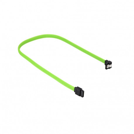 Sata III Kabel 90° sleeve (grün, 45cm)