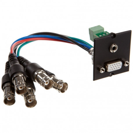 Custom Modul 1x VGA + 1x Stereo (schwarz, für Tischsteckdosen)