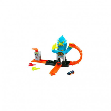 Hot Wheels City Gorilla Slam Attack Playset & Toy Car, Multiple Ways to Play, Speed Snap Track