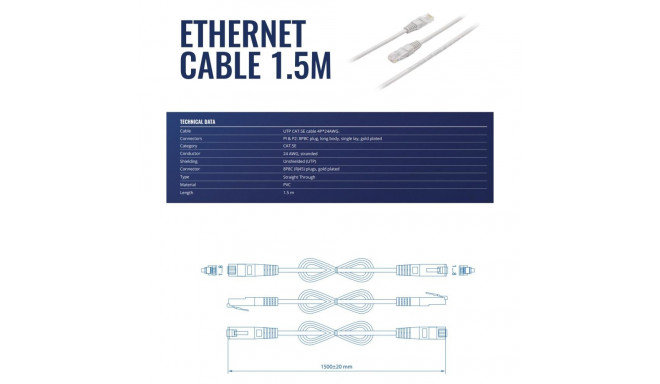 PATCH CABLE ETHERNET/1.5M PR2LA15B TELTONIKA