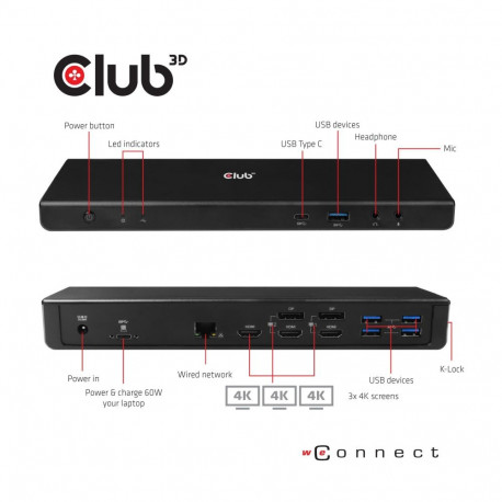 NB ACC DOCKING STATION/USB-C 60W CSV-1562 CLUB3D