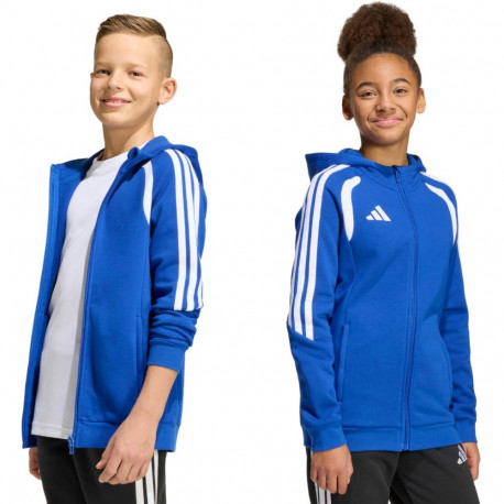 Bluza dla dzieci adidas Tiro 26 League Sweat Full Zip Hoodie niebieska KF9102 140cm