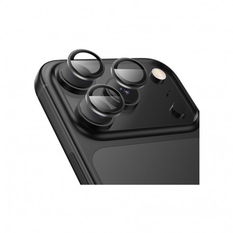 Kaamera kaitseklaas Hoco iPhone 17 Pro/17 Pro Max HD Metal, ringid, must