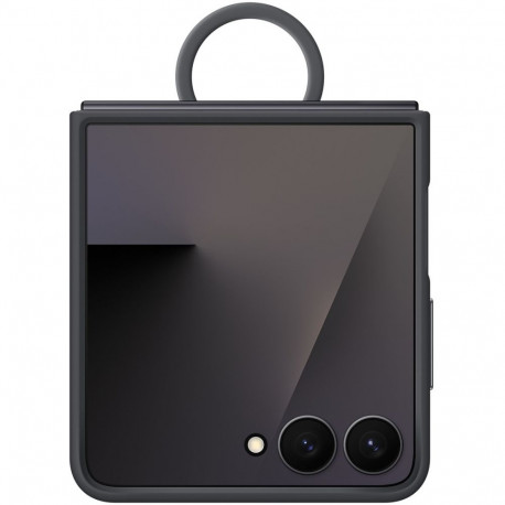 Mobiili tagakaas Samsung Galaxy Flip7, silikoon, ring, must