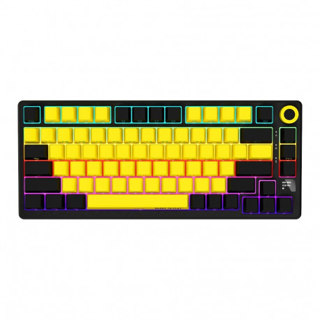 Mänguriklaviatuur Lorgar KBP7075W Wireless, must/kollane