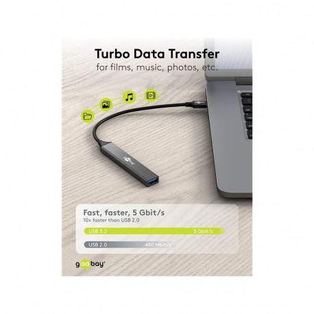 USB jagaja GOOBAY USB-C - 4 x USB-A (USB3.2)