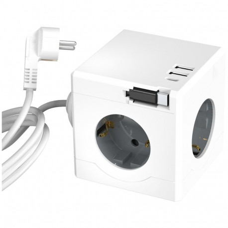 Voolukaabel Microconnect Power Cube, 3 x Schuko / USB-C / USB-A