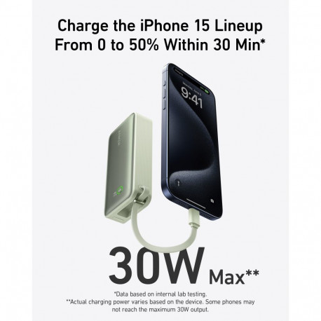 Akupank Anker Nano 10000mAh, PD 30W, roheline