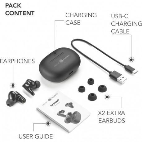 Kõrvaklapid Music Sound Shield ANC, must
