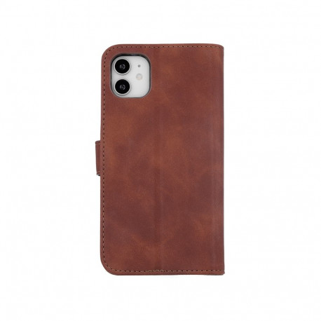 Kaardivahega mobiiliümbris Setty iPhone 15 Wallet Smart Velvet, pruun