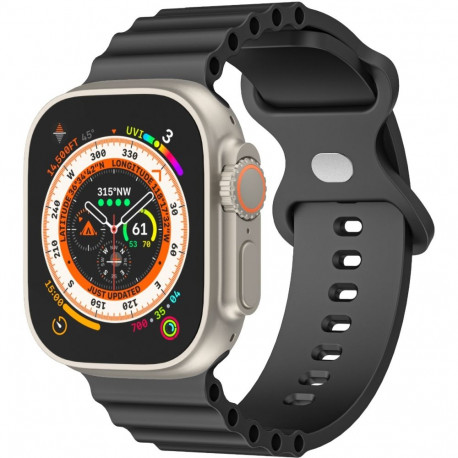 Kellarihm Trendybay Apple Watch 44/45/46/49mm silikoon must