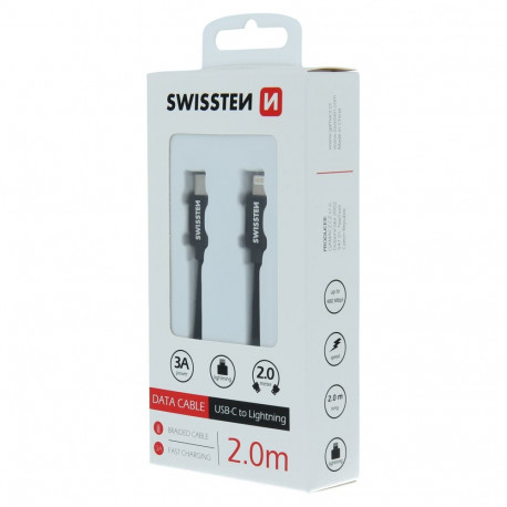 USB kaabel Swissten USB-C - Lightning, 2m, must
