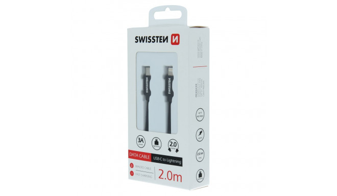 USB kaabel Swissten USB-C - Lightning, 2m, must