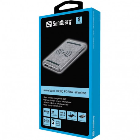 Akupank Sandberg PD20W+Wireless 10000mAh