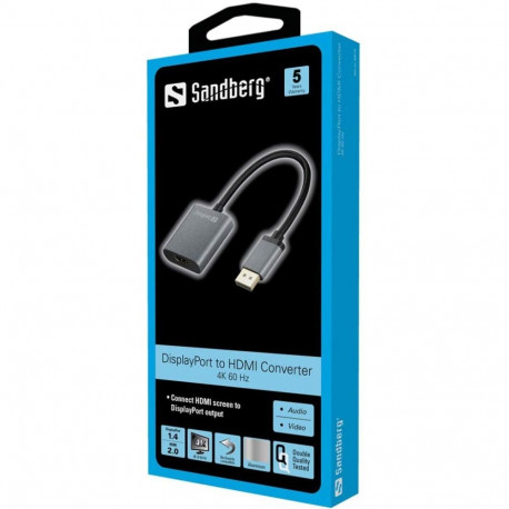 Adapter Sandberg DisplayPort - HDMI (F) (DP1.4)