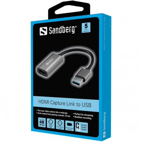 Adapter Sandberg USB-A - HDMI Capture Link (F)