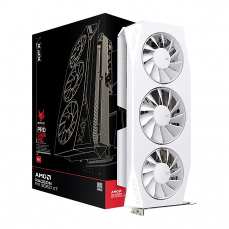 XFX Mercury AMD Radeon RX 9060XT OC White Gaming Edition with 16GB GDDR6 HDMI 2xDP, AMD RDNA 4