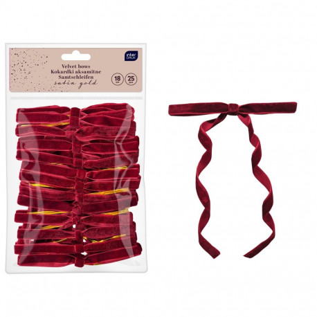 Sametlips kinnitusega 25tk Satin Gold punane Interdruk