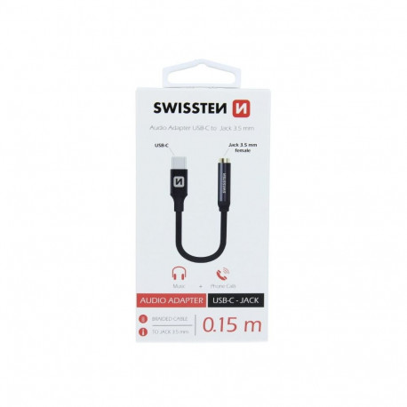 Swissten USB-C to Jack 3.5mm Audio Adapter for phones 15 cm