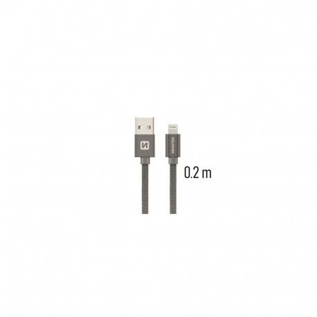 Swissten Textile Fast Charge 3A Lightning Data and Charging Cable 20 cm