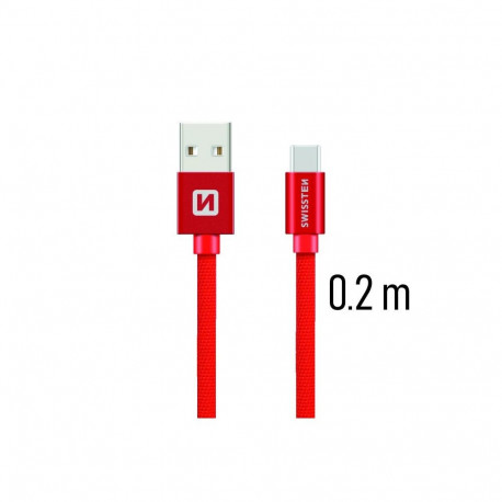 Swissten Textile Universal Quick Charge 3.1 USB-C Data and Charging Cable 20 cm