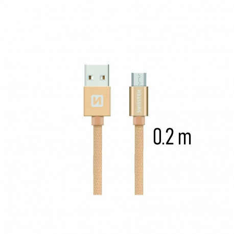 Swissten Textile Quick Charge Universal Micro USB Data and Charging Cable 0.2m