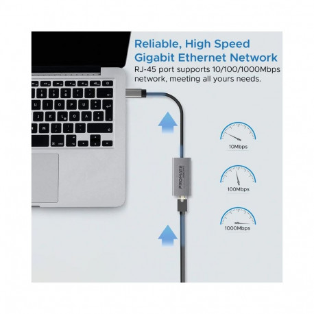 Promate GigaLink-C Adapter USB-C to Gigabit Ethernet 10/100/1000Mbps