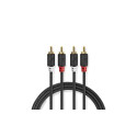 Nedis Audio Cable 2x  RCA -> 2 x RCA 3m Black