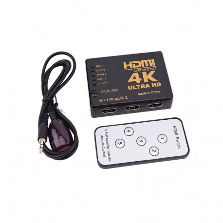 RoGer HDMI 4K High Speed Splitter 5 HDMI inputs / Remote Controller / Infrared Cable